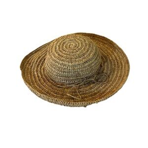 Kathy Jeanne Tan Handwoven Summer Raffia Hat